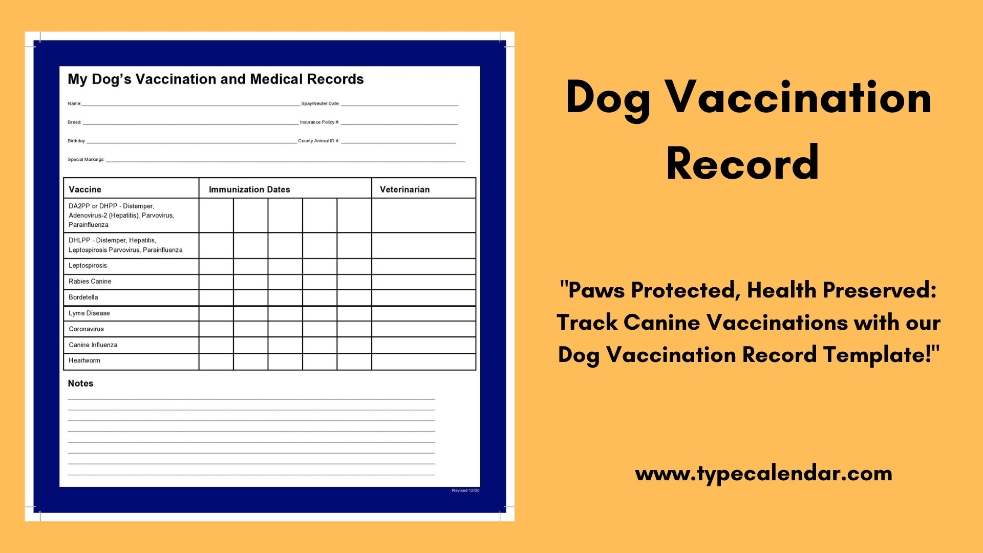 Puppy Vaccination Chart Printable Free