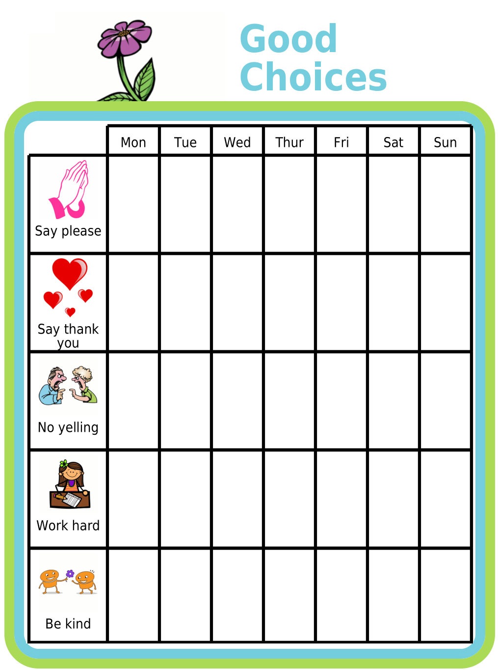 Good Charts Printable Free Good Charts Printable Free