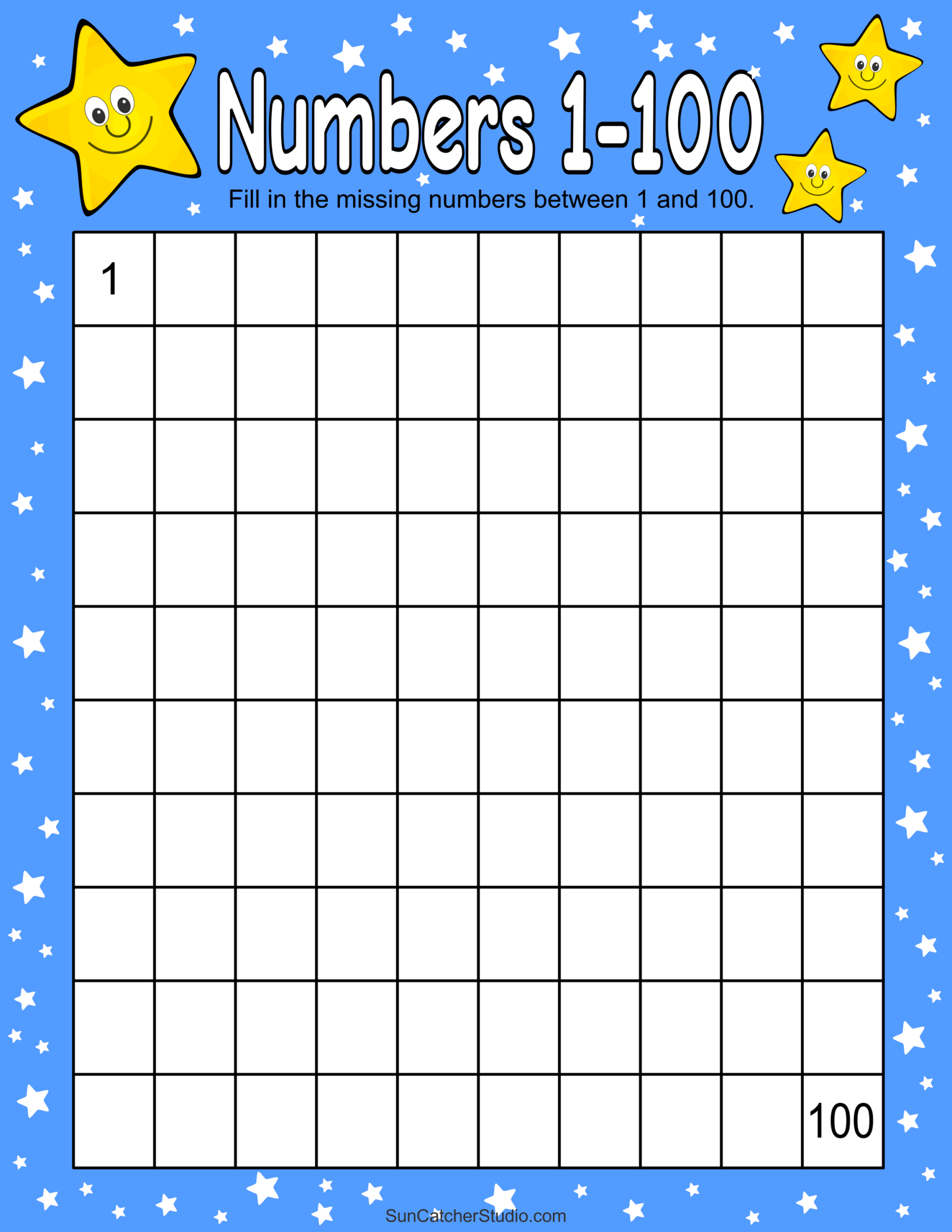1-100 Chart Free Printable