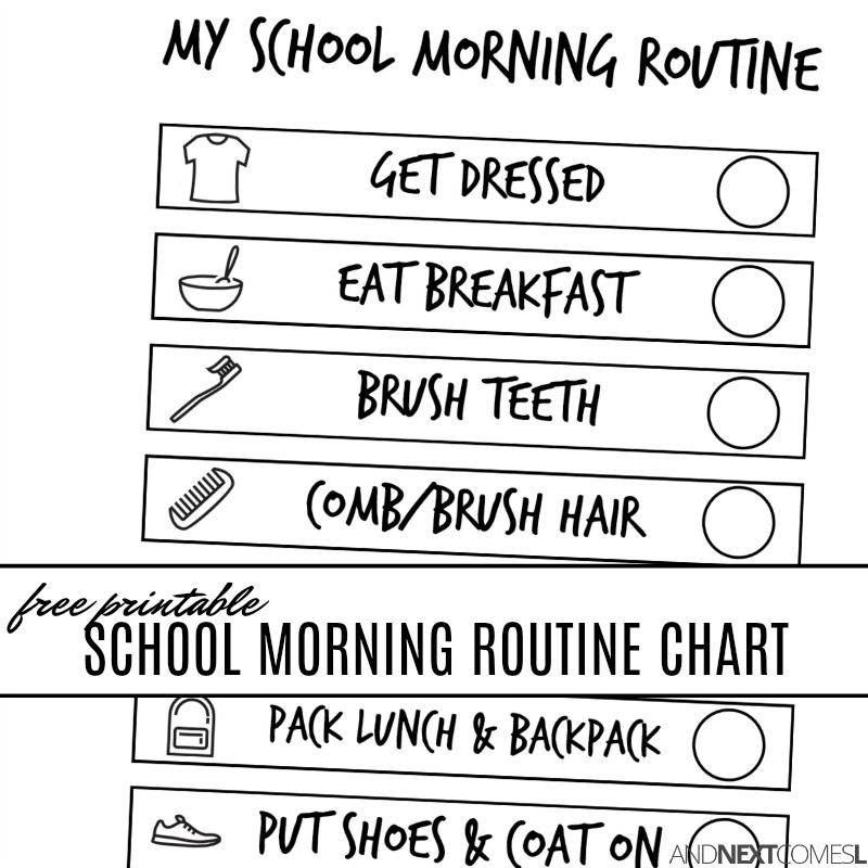 Kid Routine Chart Printable Kid Routine Chart Printable