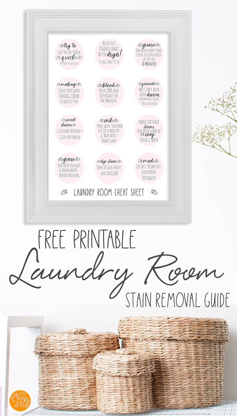 Free Printable Stain Removal Cheat Sheet For The Laundry Room Sunny Day Family