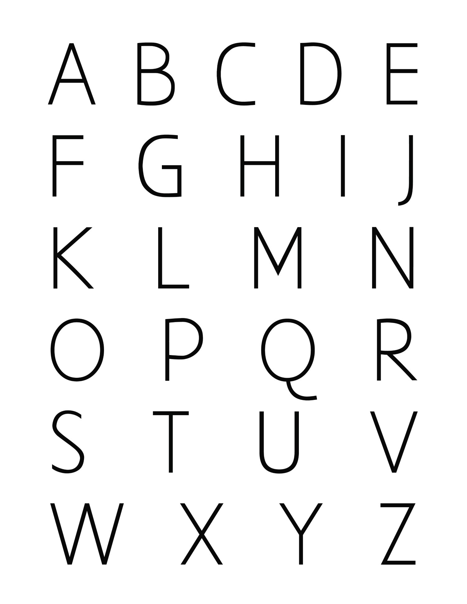 Printable Alphabet Chart Black And White