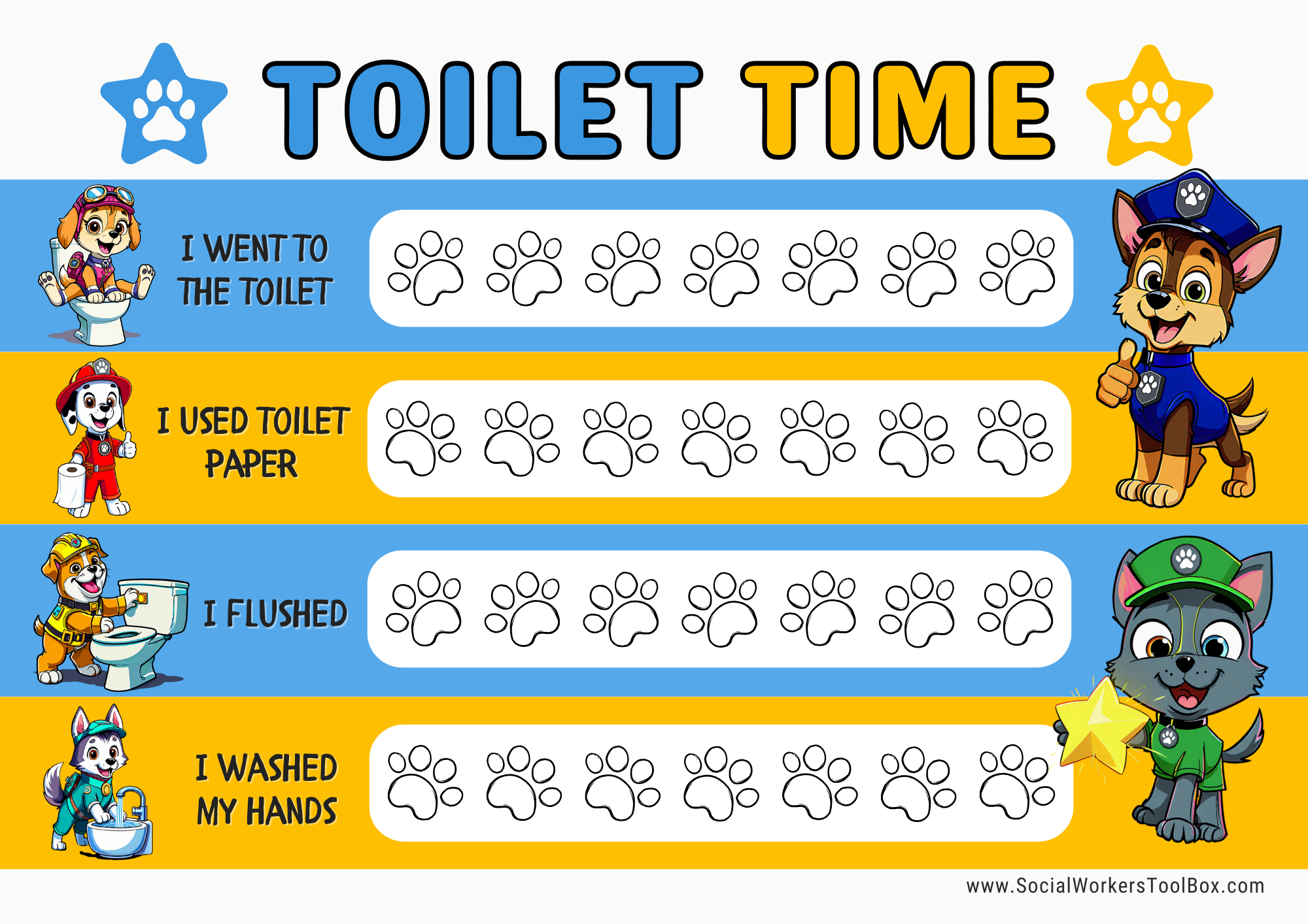 Free Toilet Potty Training Reward Visual Board Chart Printable Routine For Kids Free Social Work Tools And Resources SocialWorkersToolbox