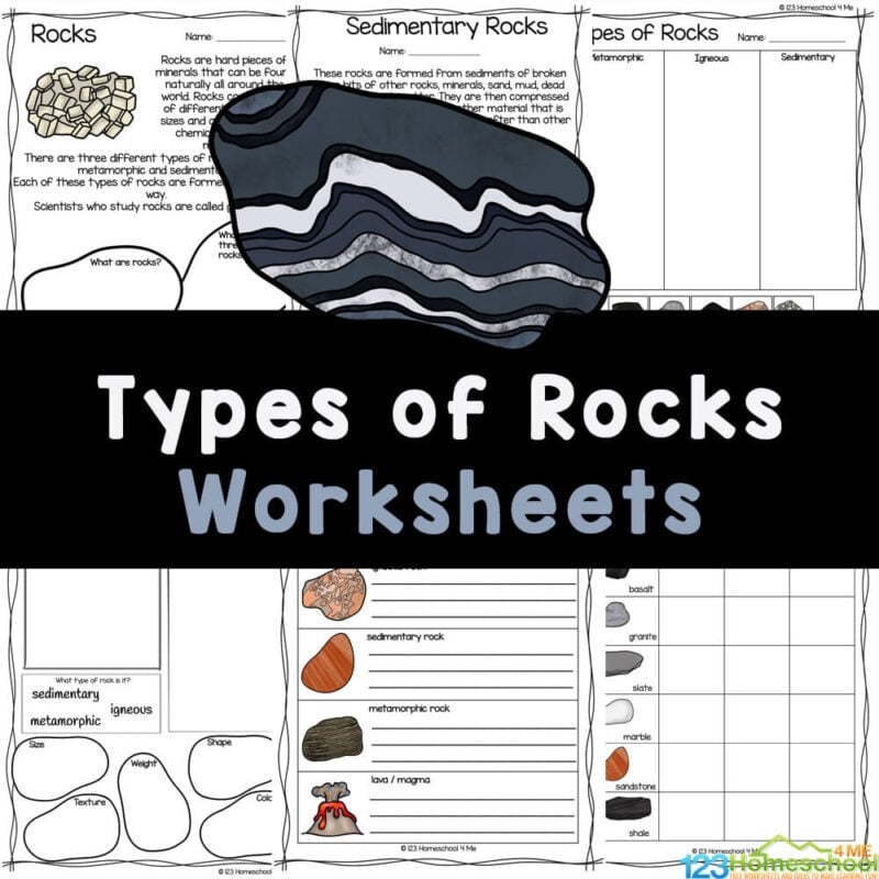 FREE Types Of Rocks Worksheets inlcudes Rock Life Cycle Diagram 