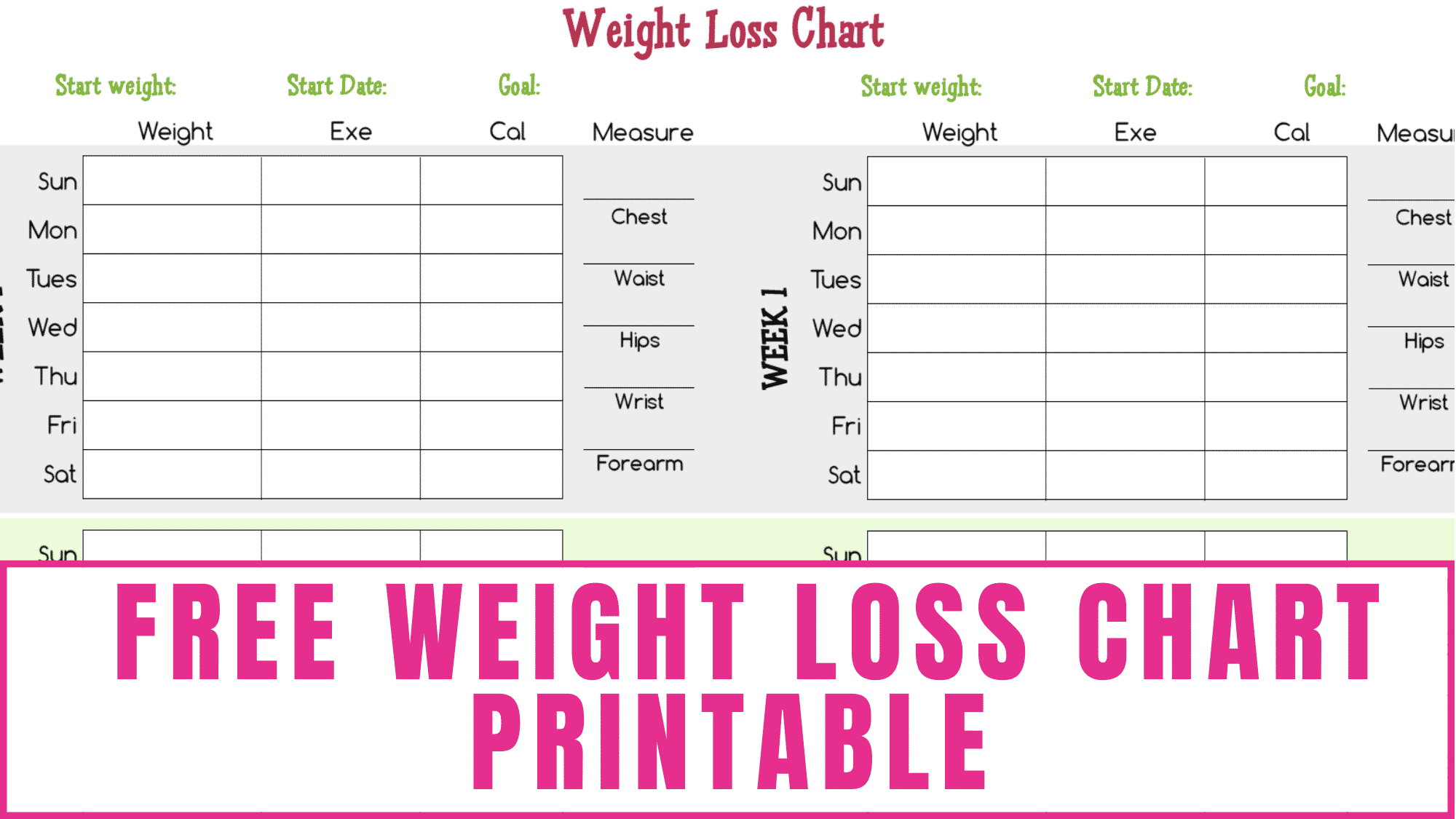 Free Weight Loss Chart Printable Freebie Finding Mom Free Weight Loss Chart Printable Freebie Finding Mom