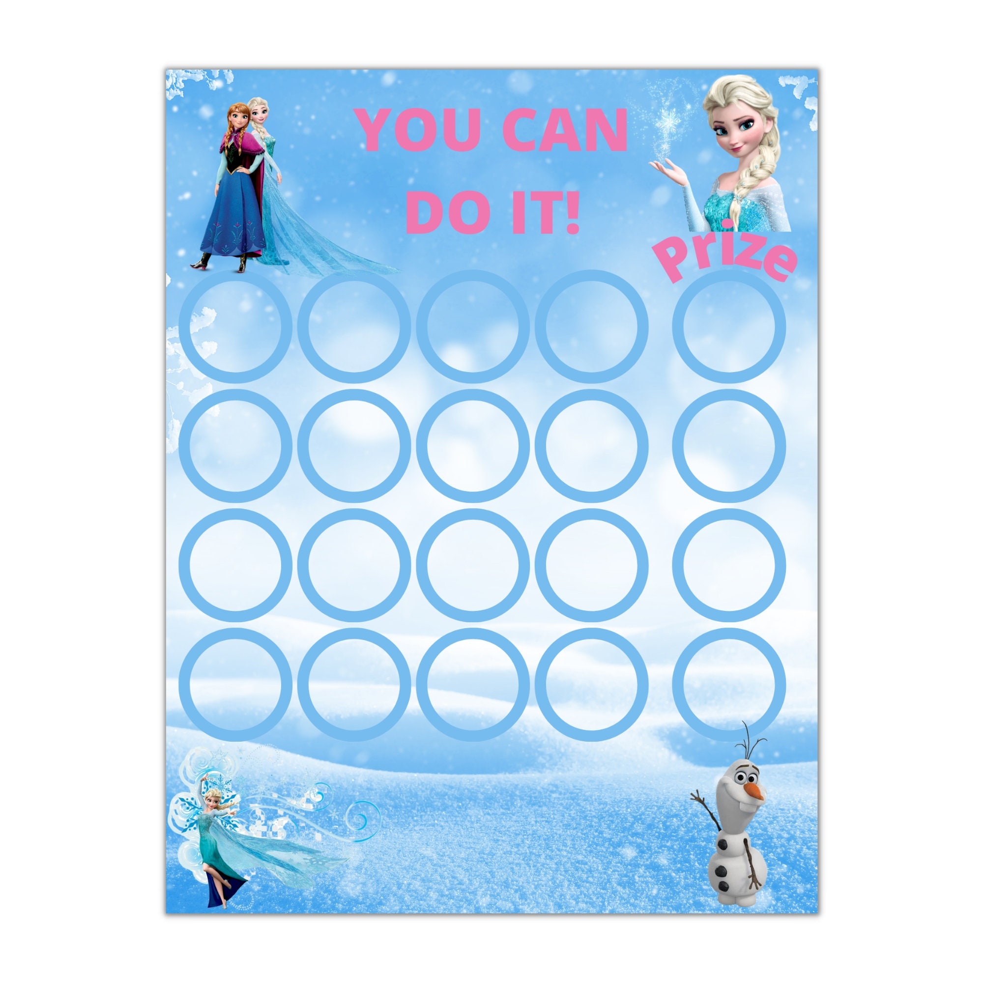 Frozen Printable Potty Training Chart