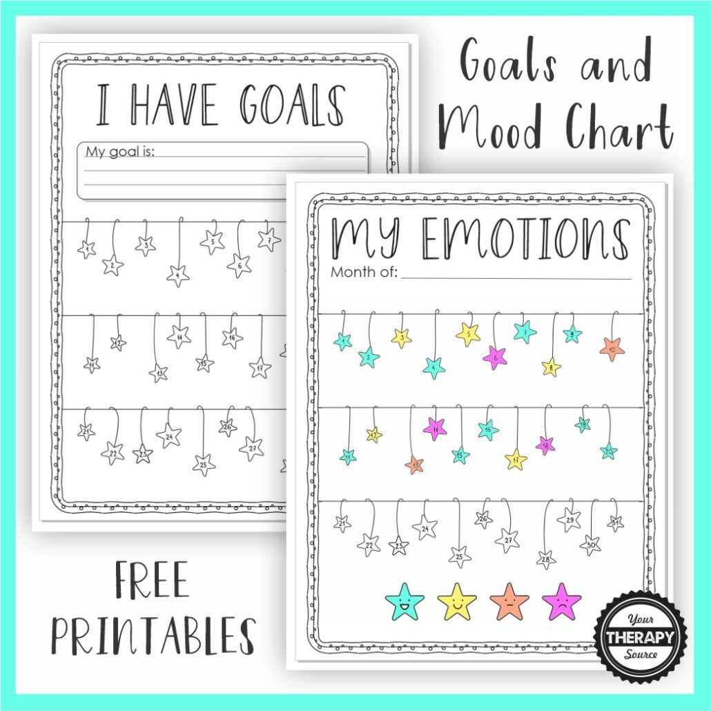 Goal Setting And Mood Chart For Kids FREE Your Therapy Source