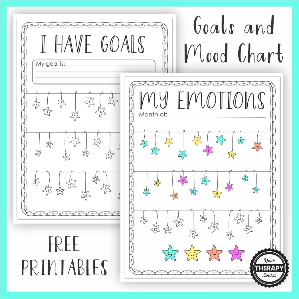 Goal Setting And Mood Chart For Kids FREE Your Therapy Source