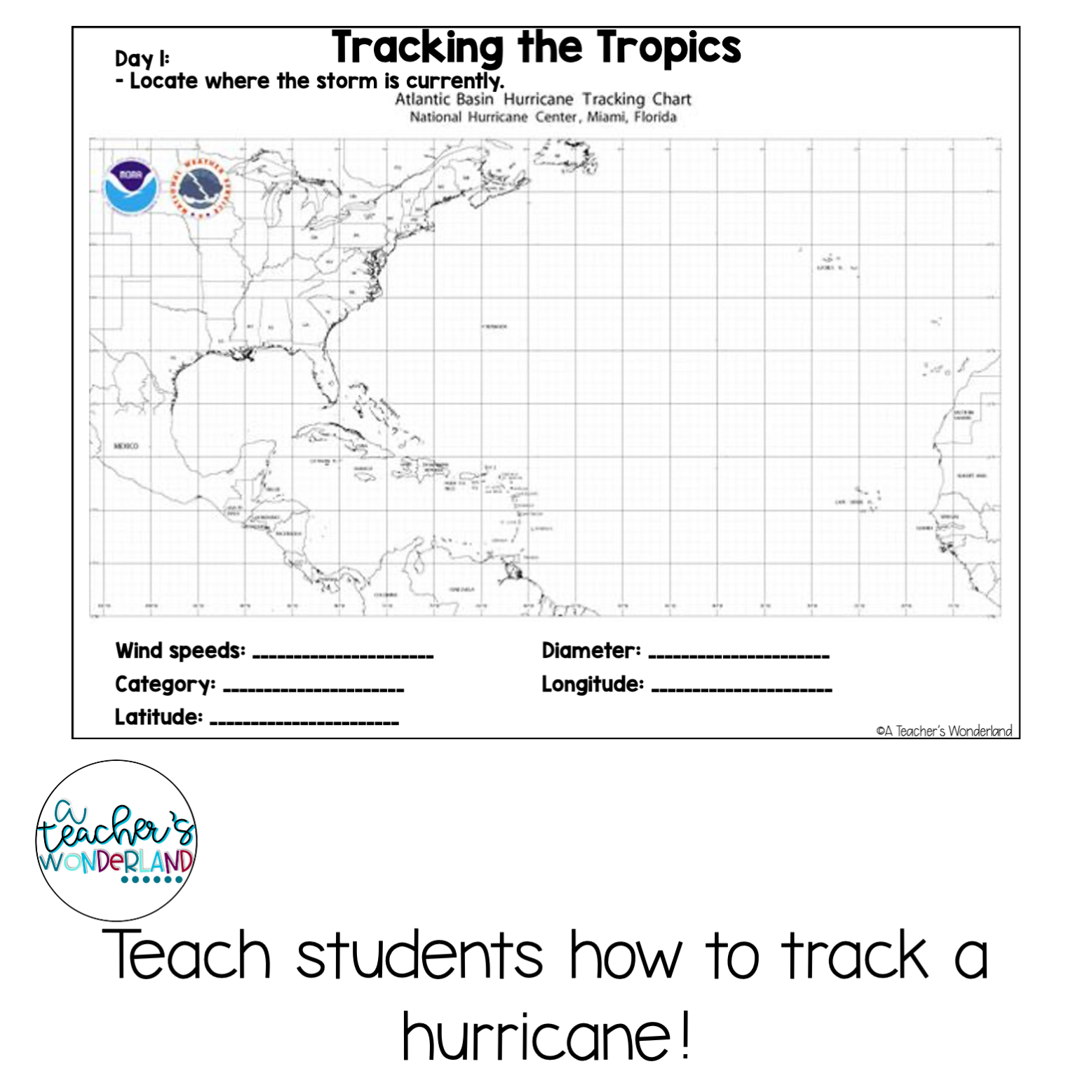 Printable Atlantic Hurricane Tracking Chart