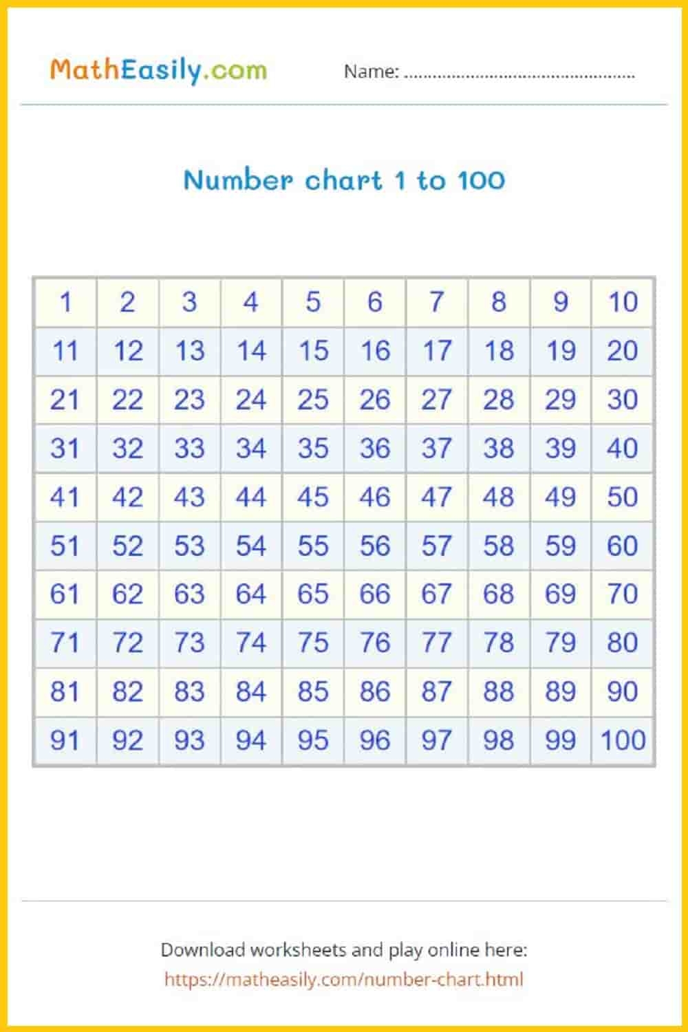 Printable Hundred Chart Puzzles