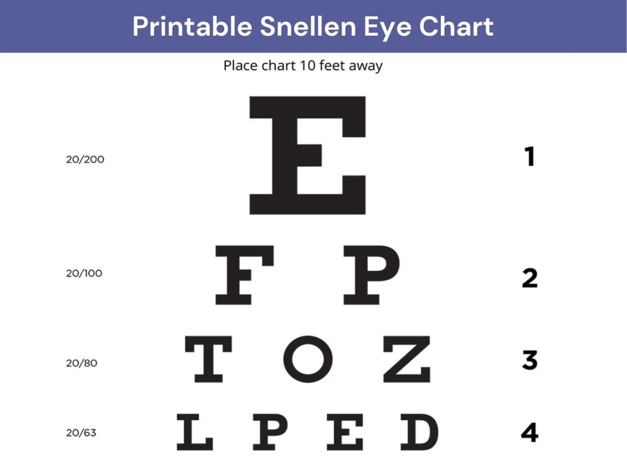 Vision Screening Chart Printable