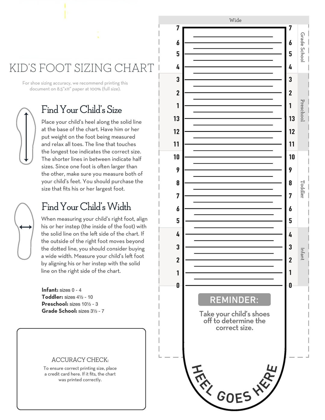 Kids Foot Sizer Chart Toddler Child Shoe Size Determiner instant Download Etsy Kids Foot Sizer Chart Toddler Child Shoe Size Determiner instant Download Etsy