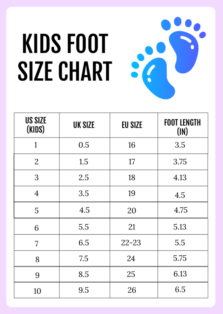 Kids Foot Women 039 s Shoe Size Printable Printable Foot Sizing Chart For Preschool To Women s Shoe Size