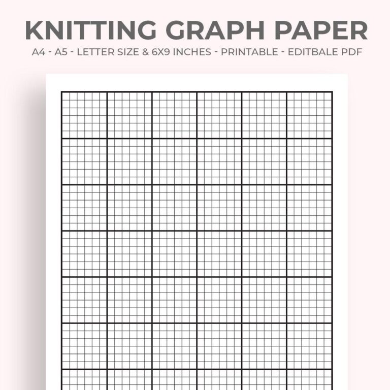 Knitting Graph Paper Etsy