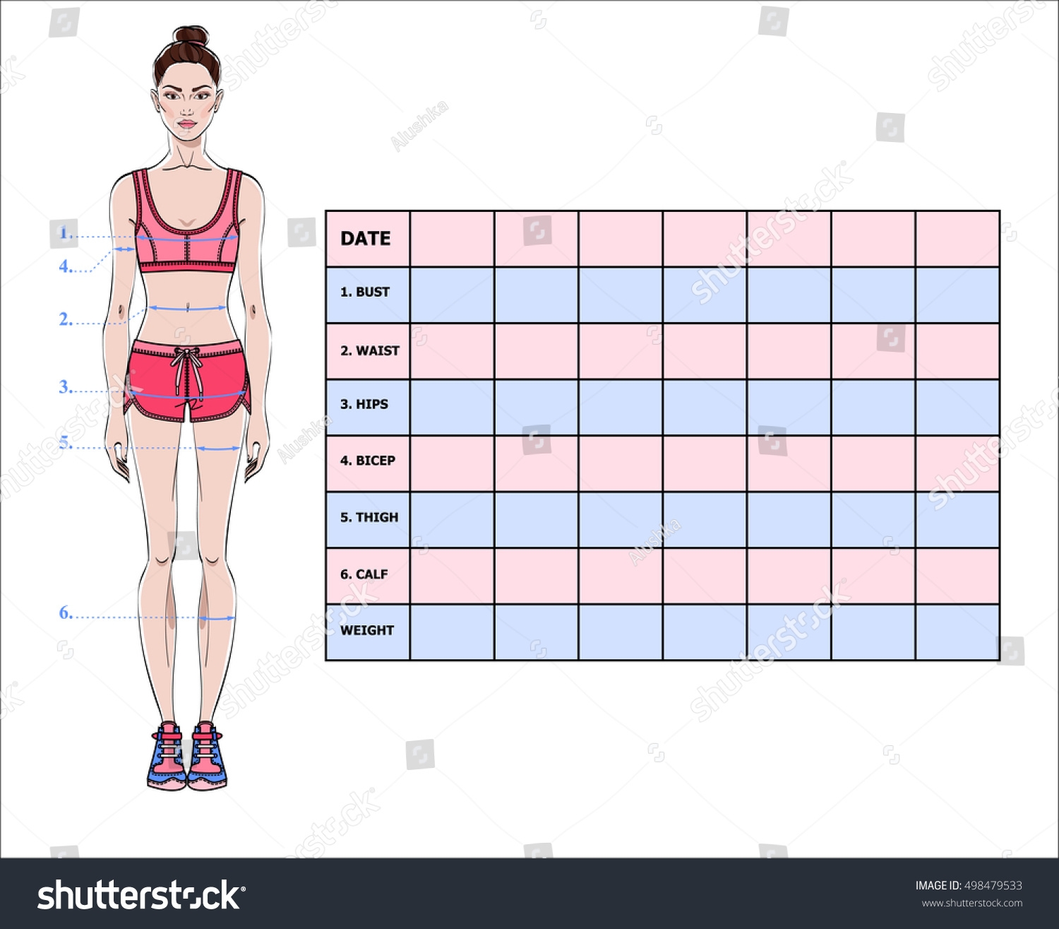 Body Measurement Chart Weight Loss