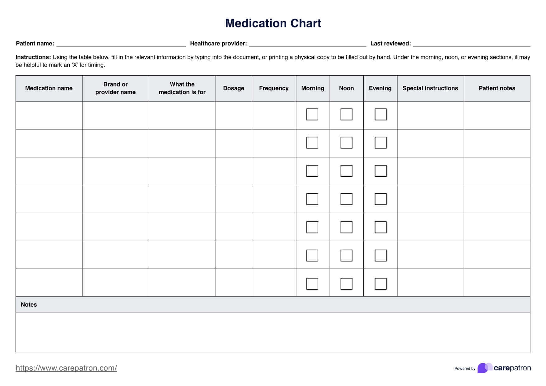 Free Medication Charts Printable Free Medication Charts Printable