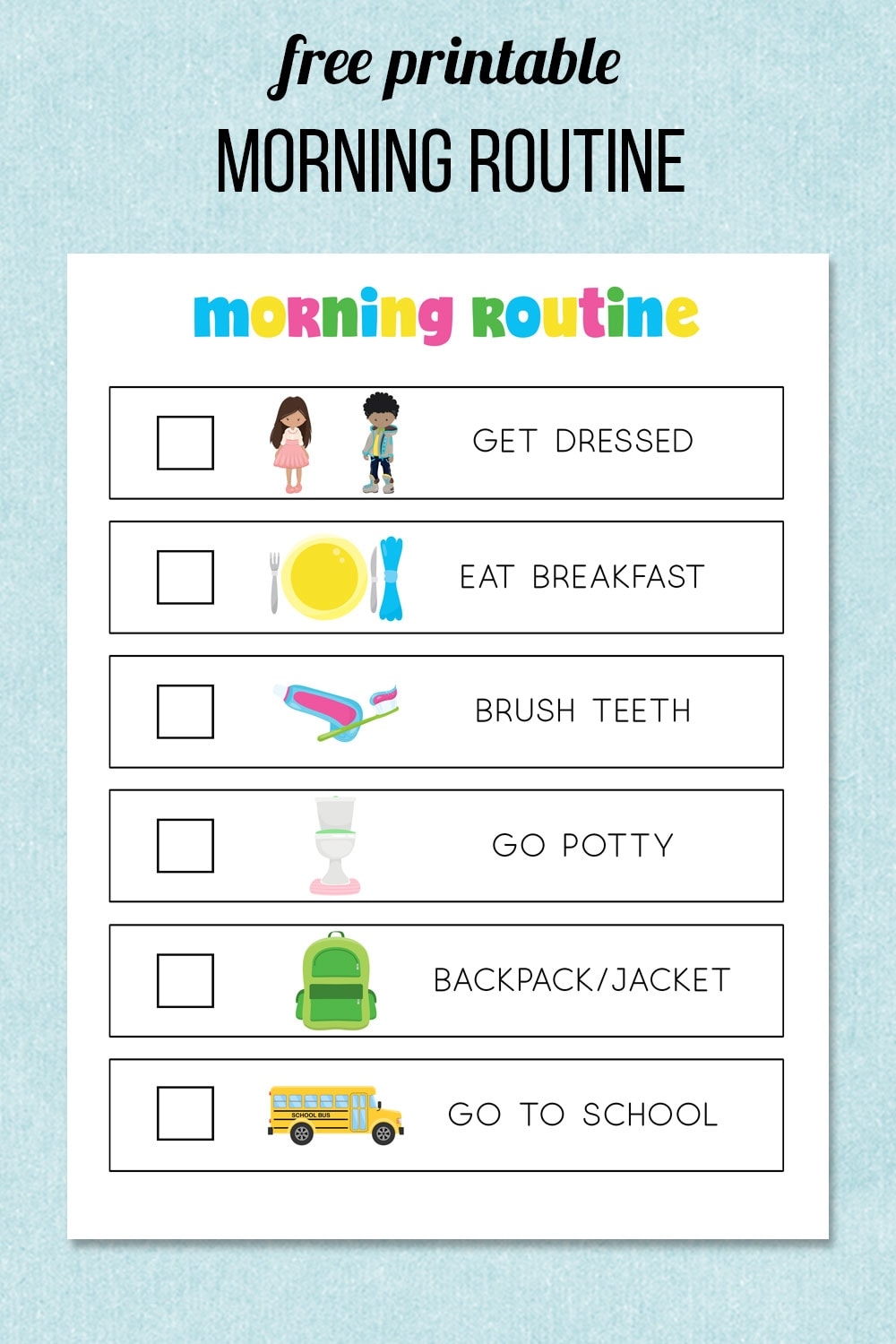 Free Printable Routine Charts