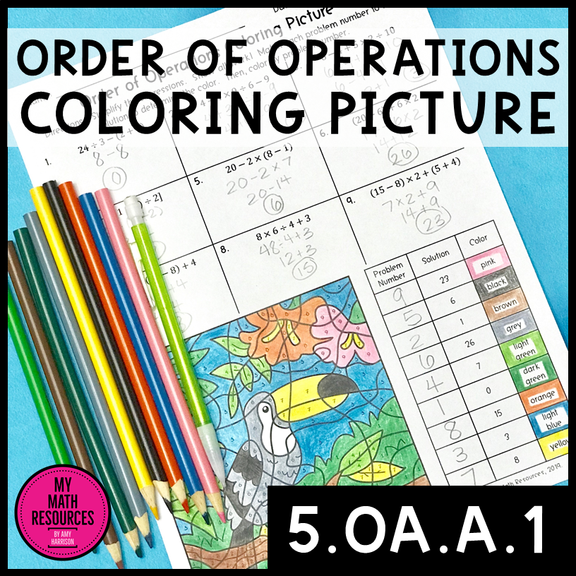 My Math Resources Order Of Operations Toucan Coloring Picture 5 My Math Resources Order Of Operations Toucan Coloring Picture 5