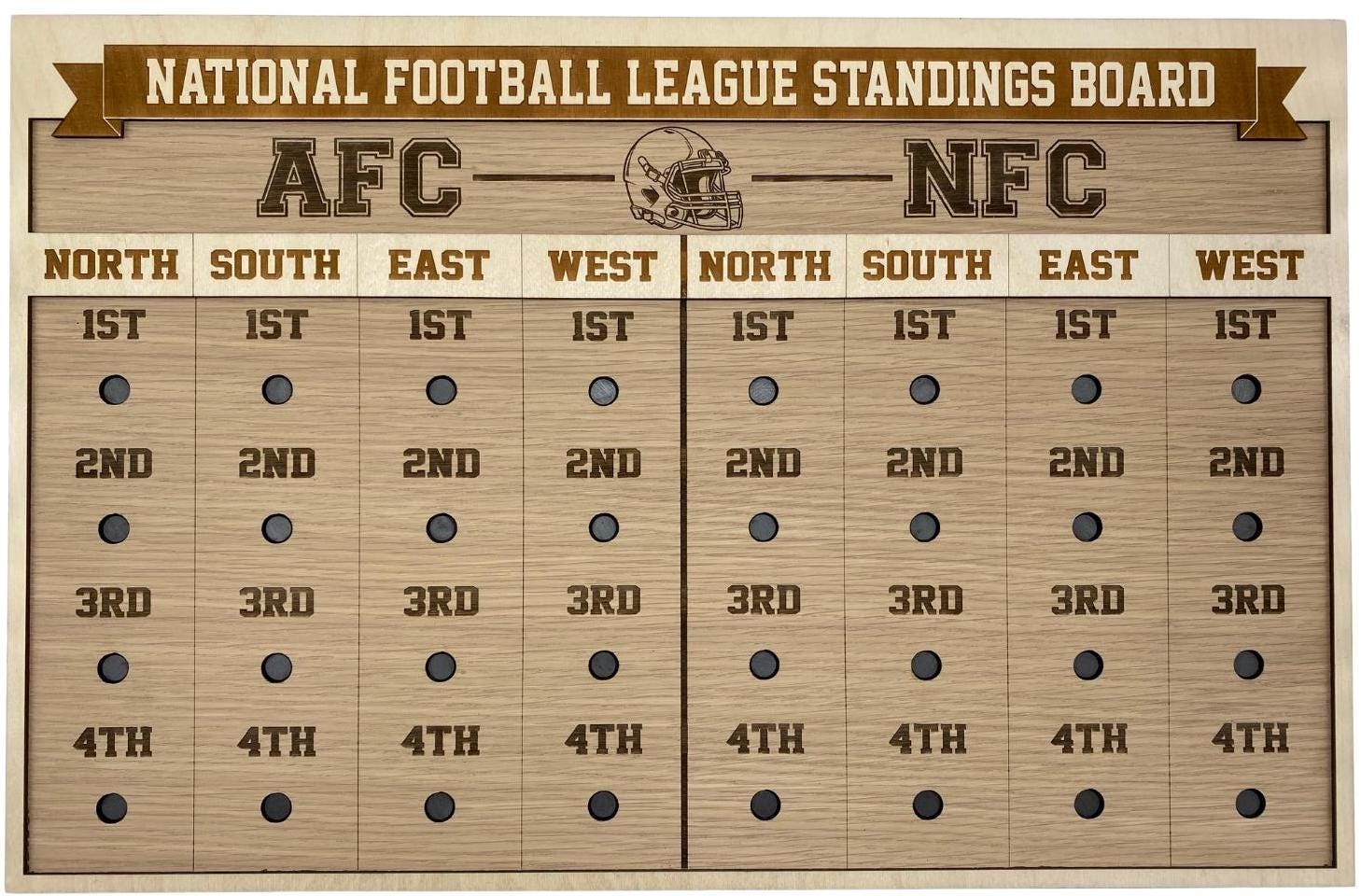 NFL Standings Board National Football League Standings Board Football Stadium Tokens Custom Wood Football Magnetized Team Markers Etsy