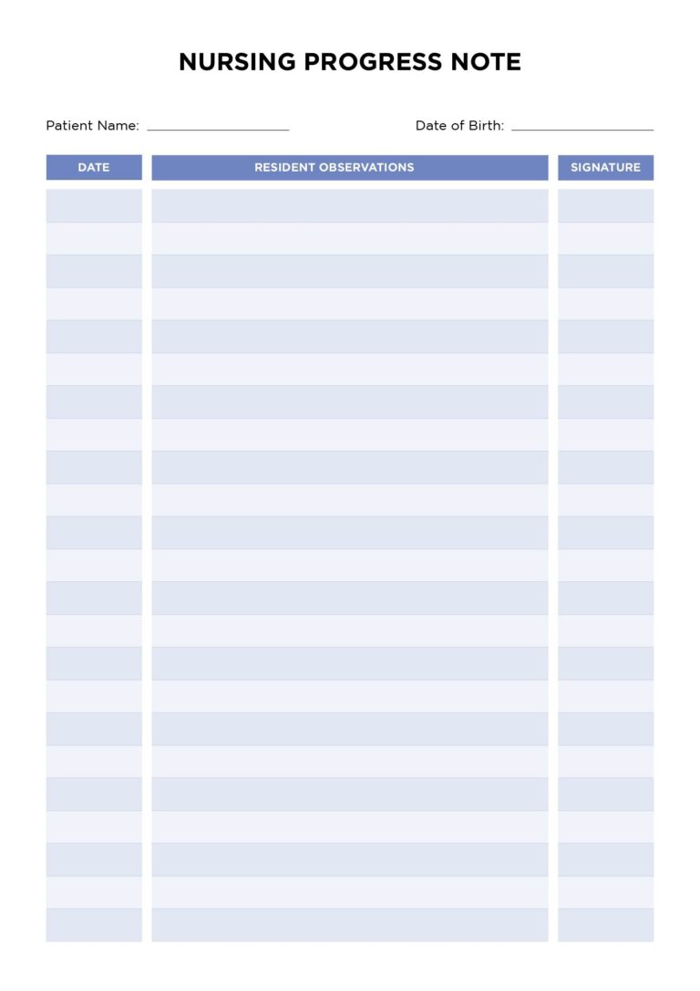 Nurses Notes Template 10 Free PDF Printables Printablee