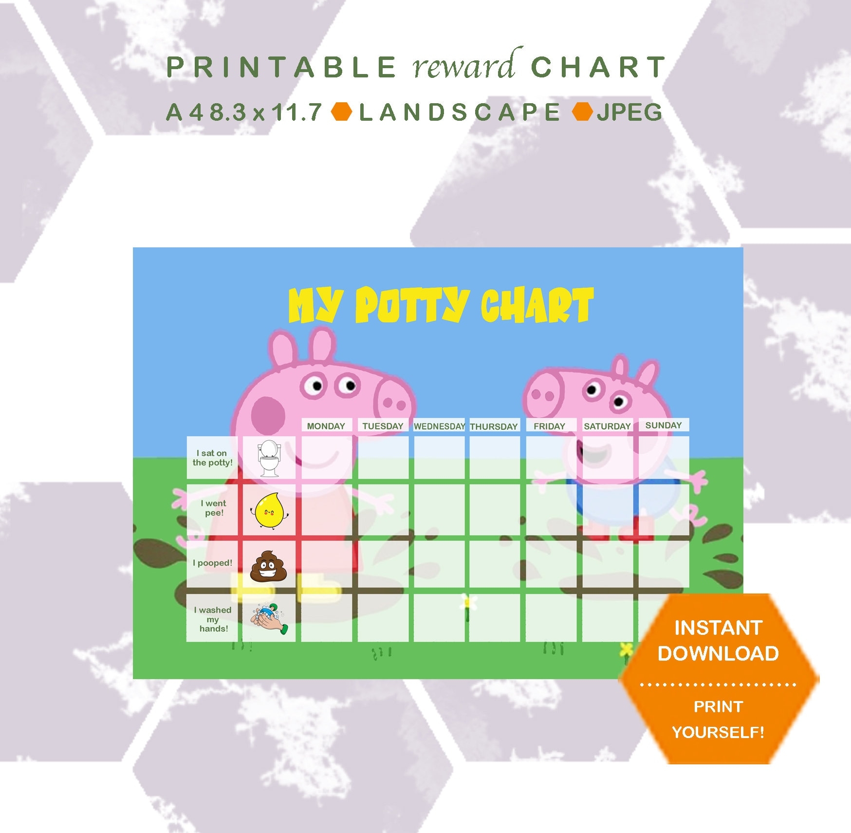 Peppa Pig Potty Chart Printable Peppa Pig Potty Chart Printable
