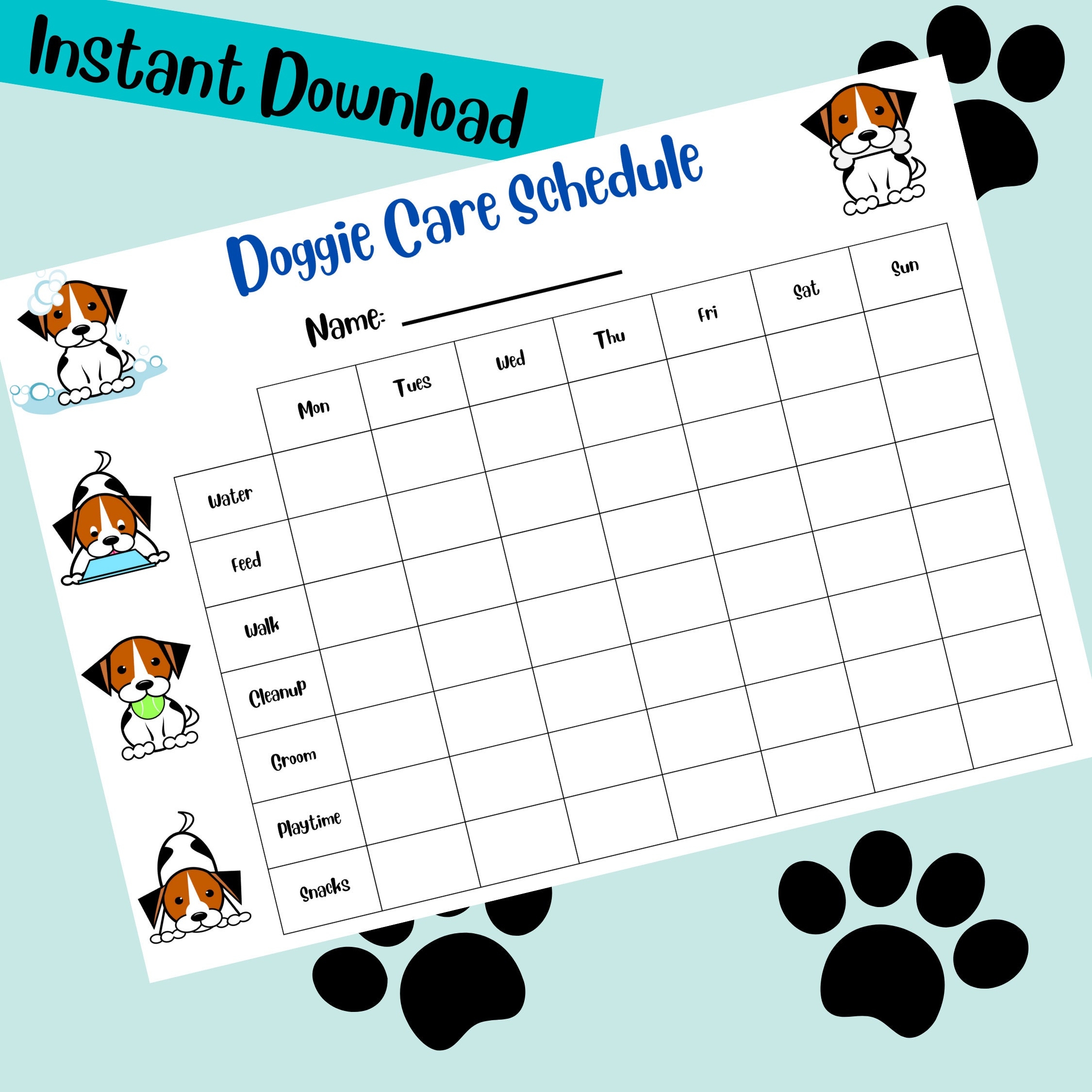 PET CARE PLANNER Pet Feeding Chart Dog Feeding Tracker Dog Feeding Schedule Dog Feeding Reminder Pet Feeding Log Pet Care Etsy