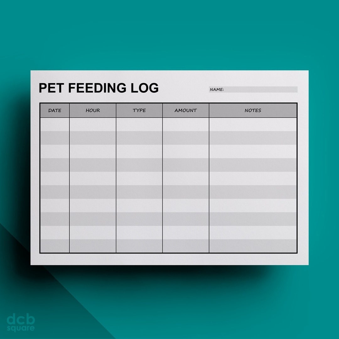 Pet Feeding Log Editable Printable Etsy Pet Feeding Log Editable Printable Etsy