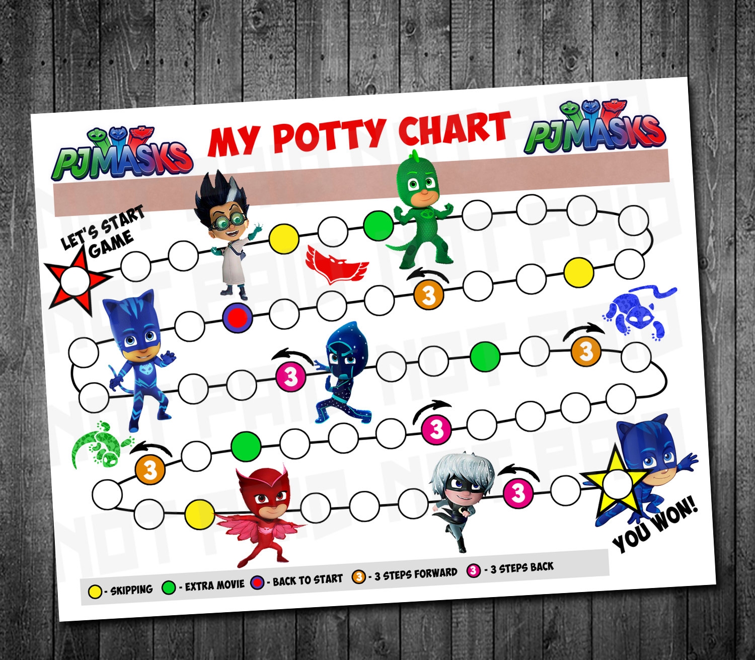 Pj Masks Potty Chart Pj Masks Potty Reward Chart MakeMeDesign