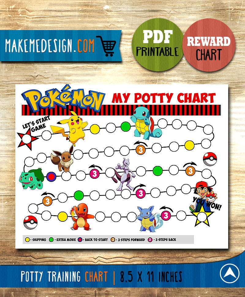 Pokemon Pokemon Potty Training Chart MakeMeDesign