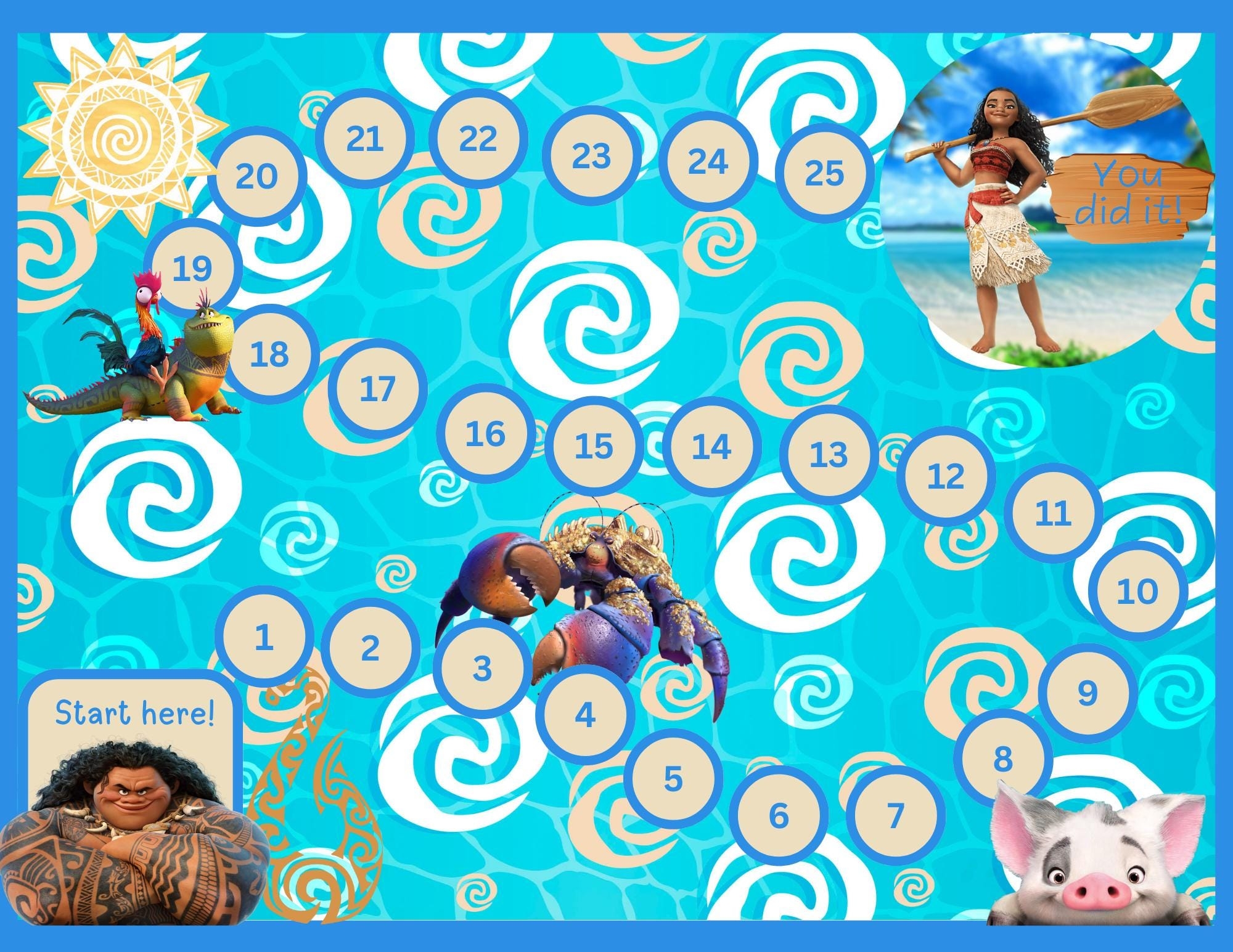 Potty Training Free Printable Chart Moana
