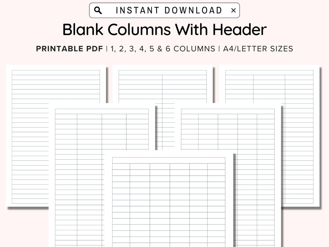 Printable Blank Charts 20 Column