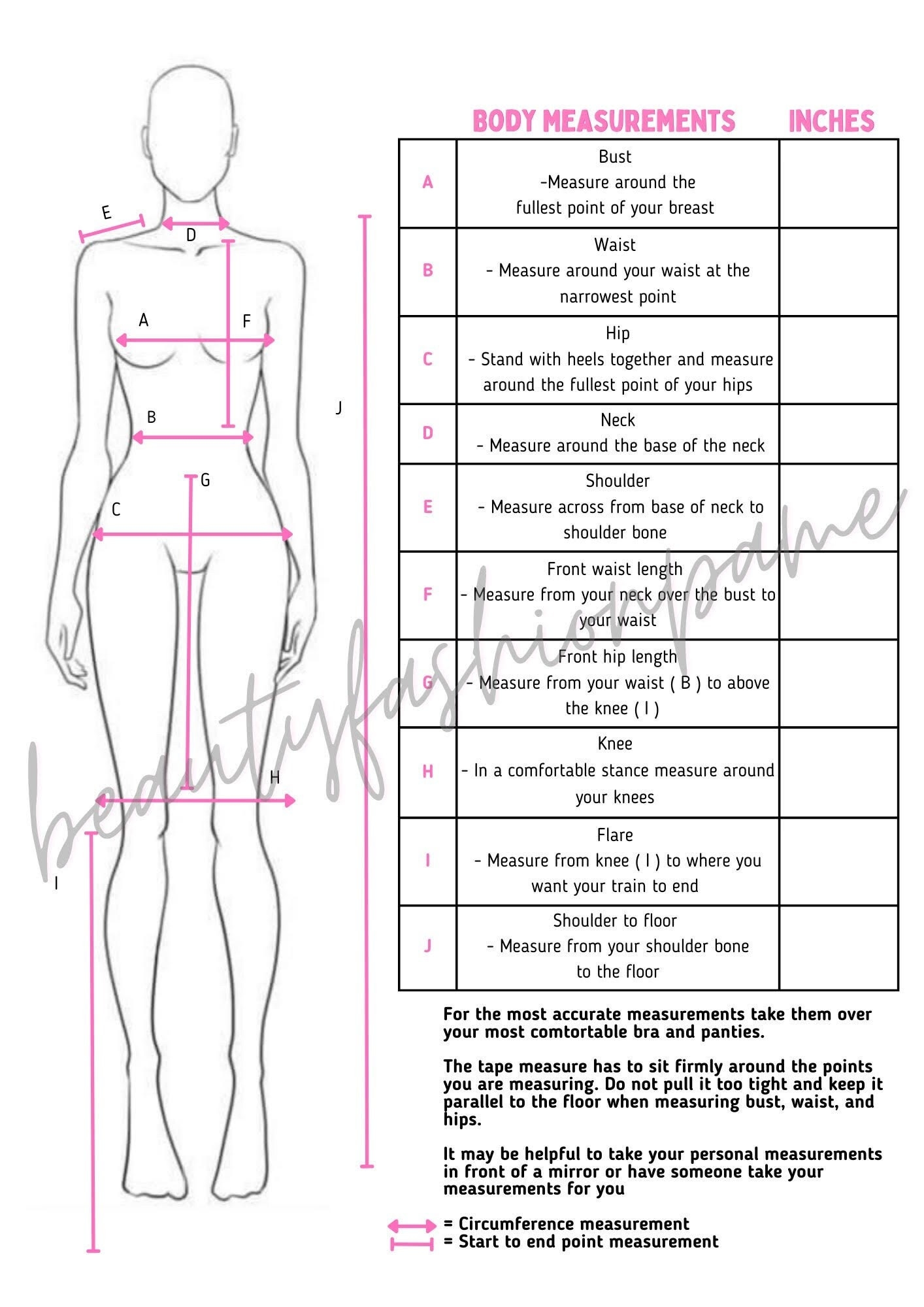 Printable Body Measurement Sewing Guide Etsy Printable Body Measurement Sewing Guide Etsy
