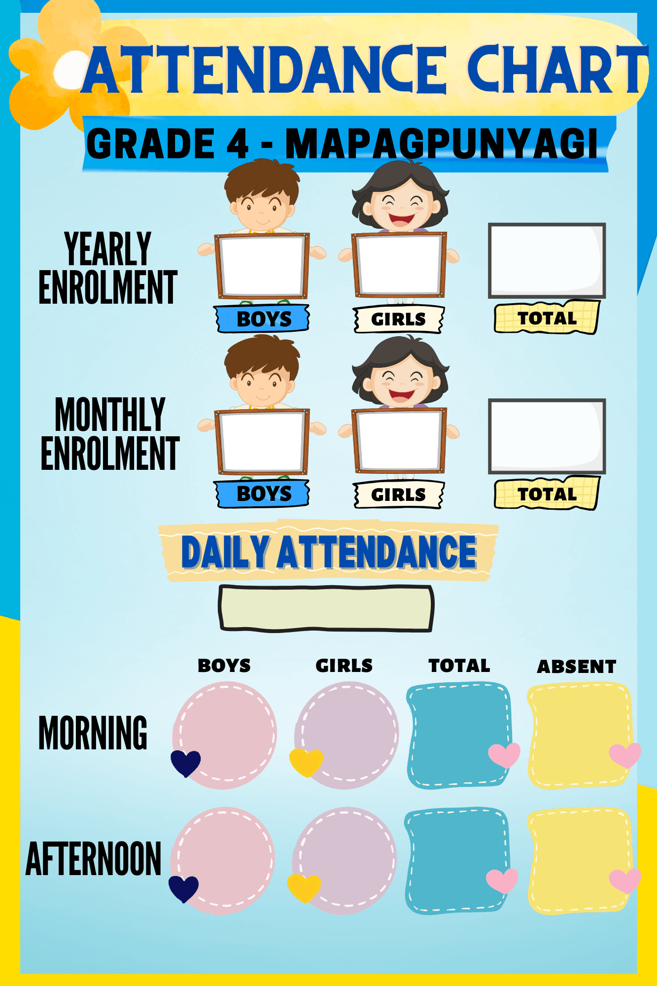 Printable Classroom Sweeper And Attendance Chart By Patriciamae Raket PH