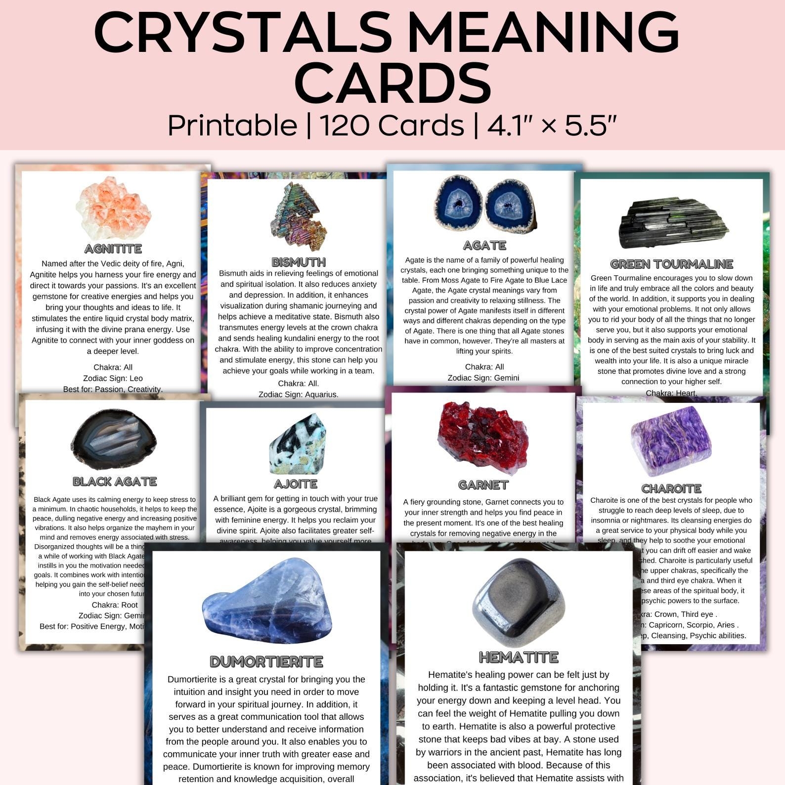 Printable Crystal Cards Etsy