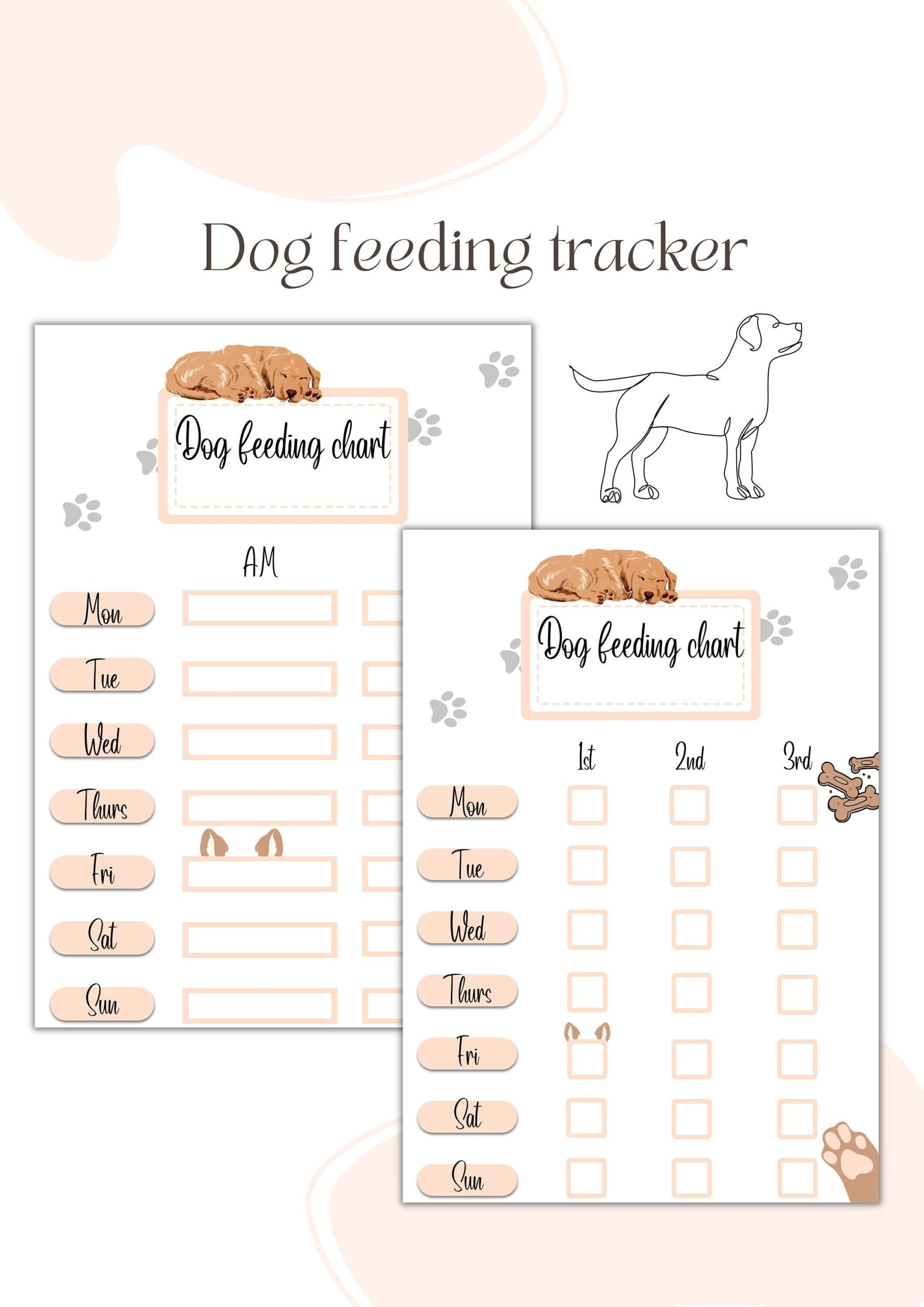 Printable Dog Feeding Chart Etsy