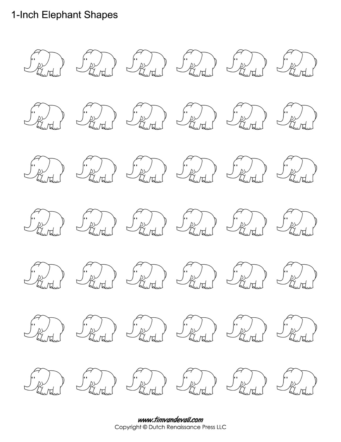 Printable Elephant Templates Elephant Shapes For Kids