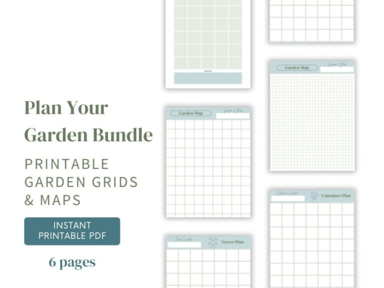 Printable Garden Map Grid For Garden Planning Map Square Foot Gardening Map Plan Your Garden Grid Tower Raised Bed Container Garden Grids Etsy