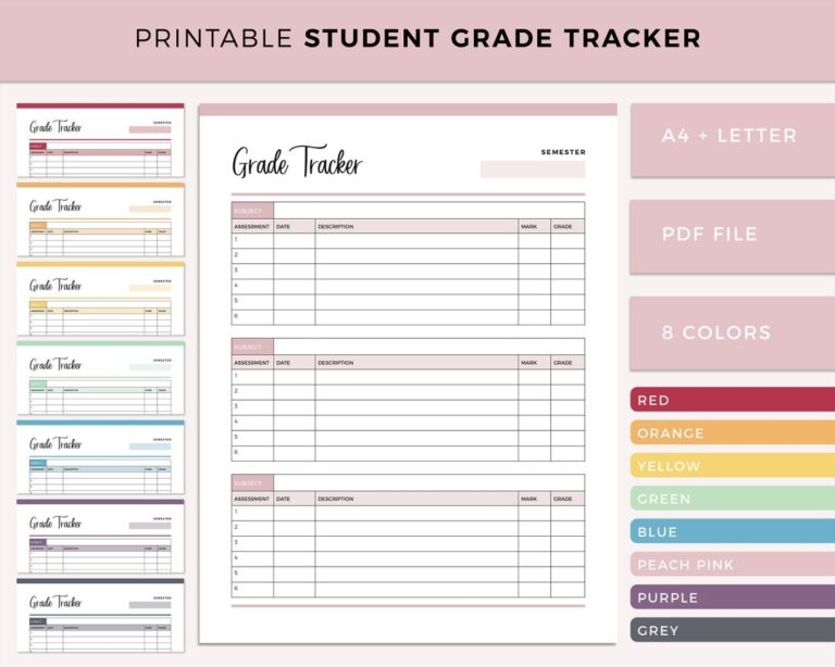 Printable Grade Tracker Homeschool Gradebook Student Grading Sheet And Organizer Track Your College And University Grades In Your Planner Etsy Israel