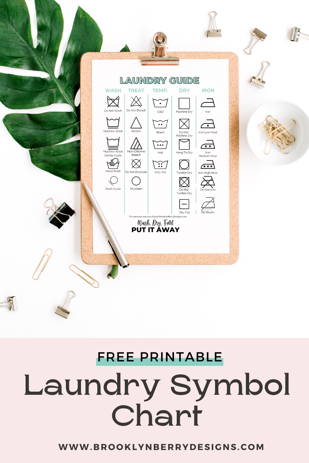 PRINTABLE LAUNDRY SYMBOLS CHART Brooklyn Berry Designs