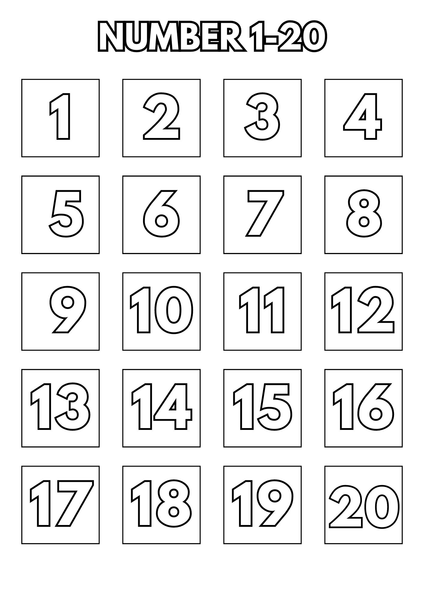 Writing Numbers Chart Printable
