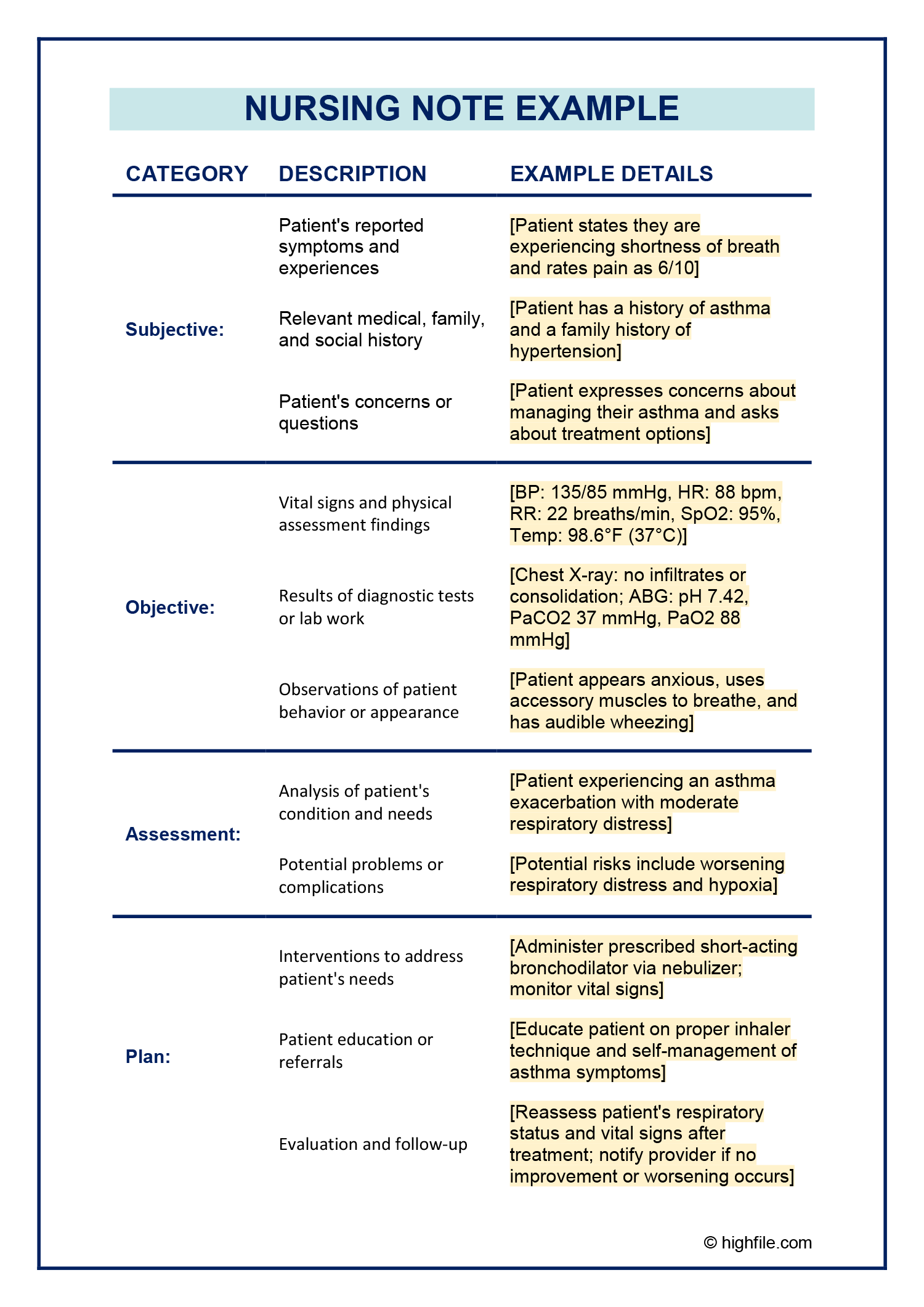 Printable Nursing Notes Templates In Google Docs PDF And Word Highfile Printable Nursing Notes Templates In Google Docs PDF And Word Highfile