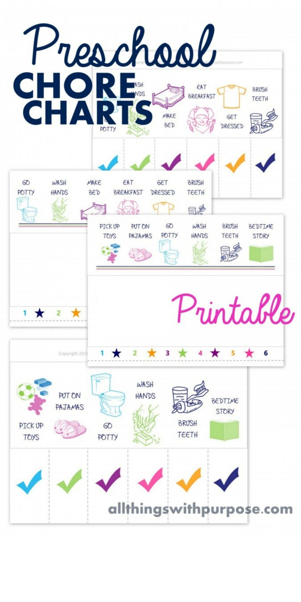 Printable Preschool Chore Charts Printable Preschool Chore Charts