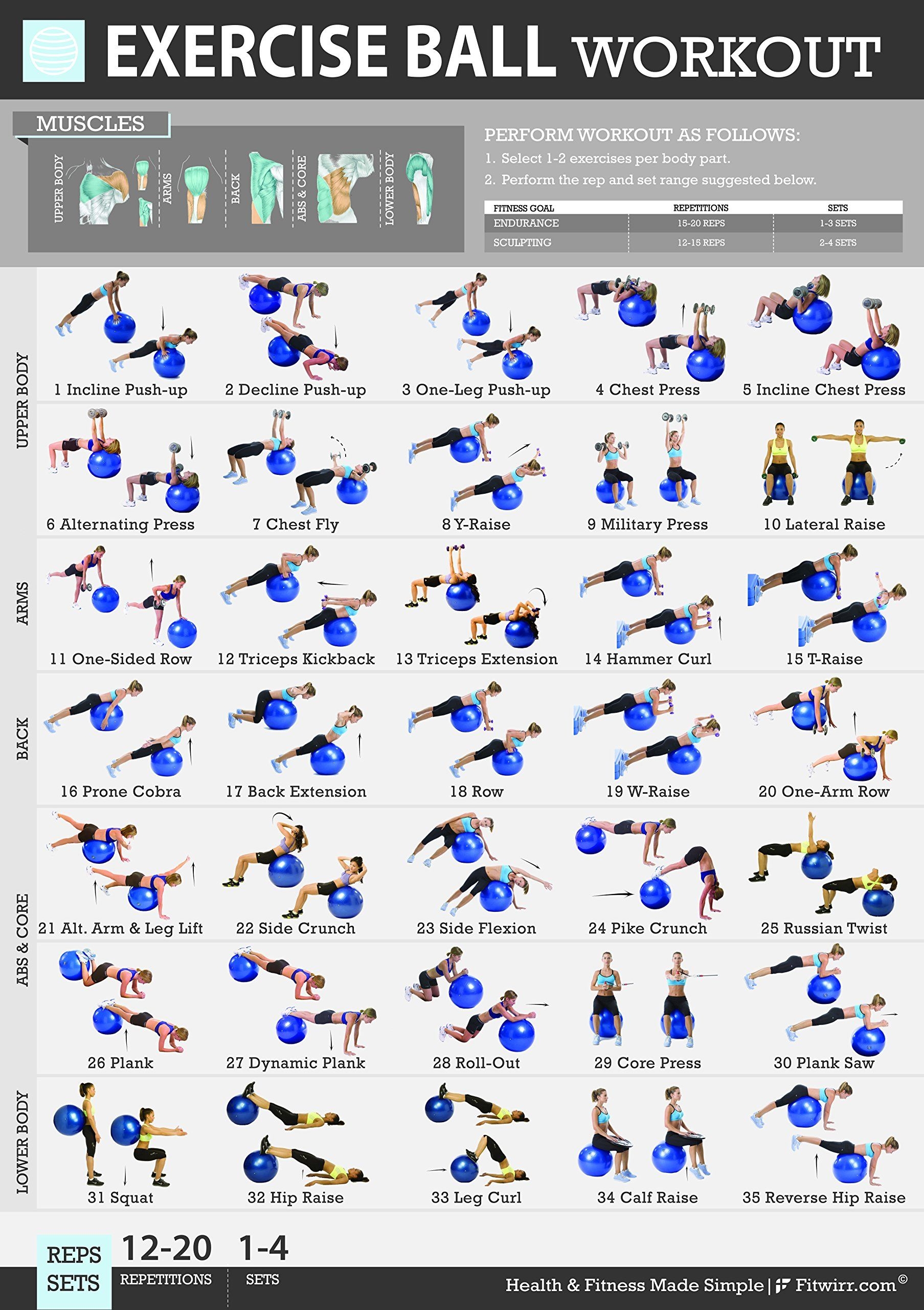 Printable Stability Ball Exercises Exercise Chart Gym Ball Exercises For Back Pain Pdf Lower Back