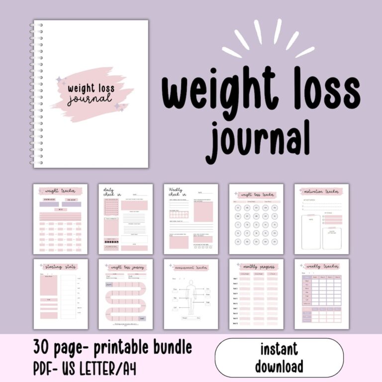 Printable Weight Loss Tracker Journal Weight Loss Progress Meal Planning Fitness Goals Motivation And Accountability Health Wellness Etsy de