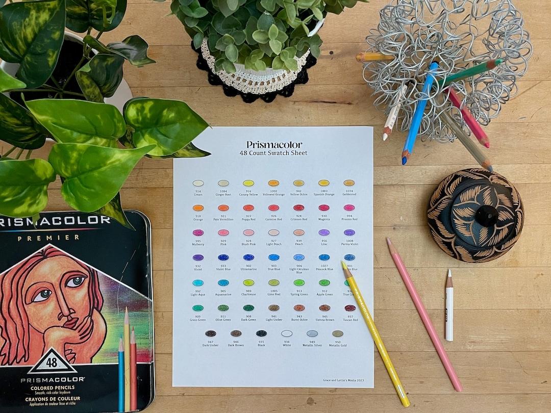 Prismacolor 48 count Swatch Sheet Etsy