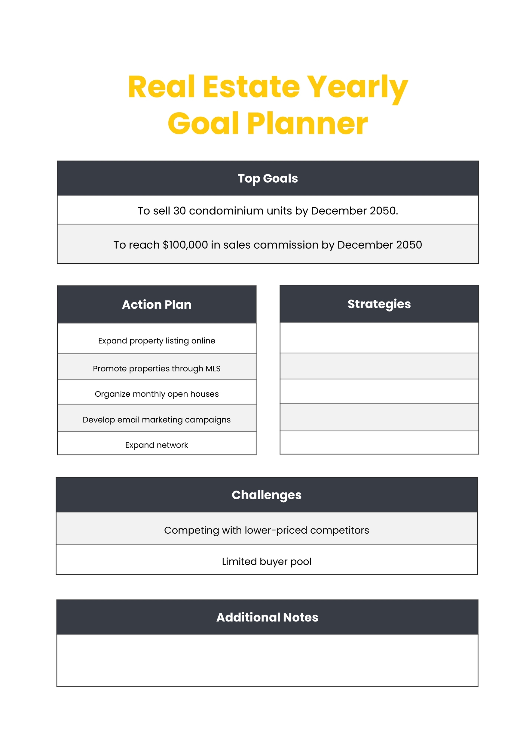 Real Estate Goal Chart In Illustrator PDF Download Template Real Estate Goal Chart In Illustrator PDF Download Template