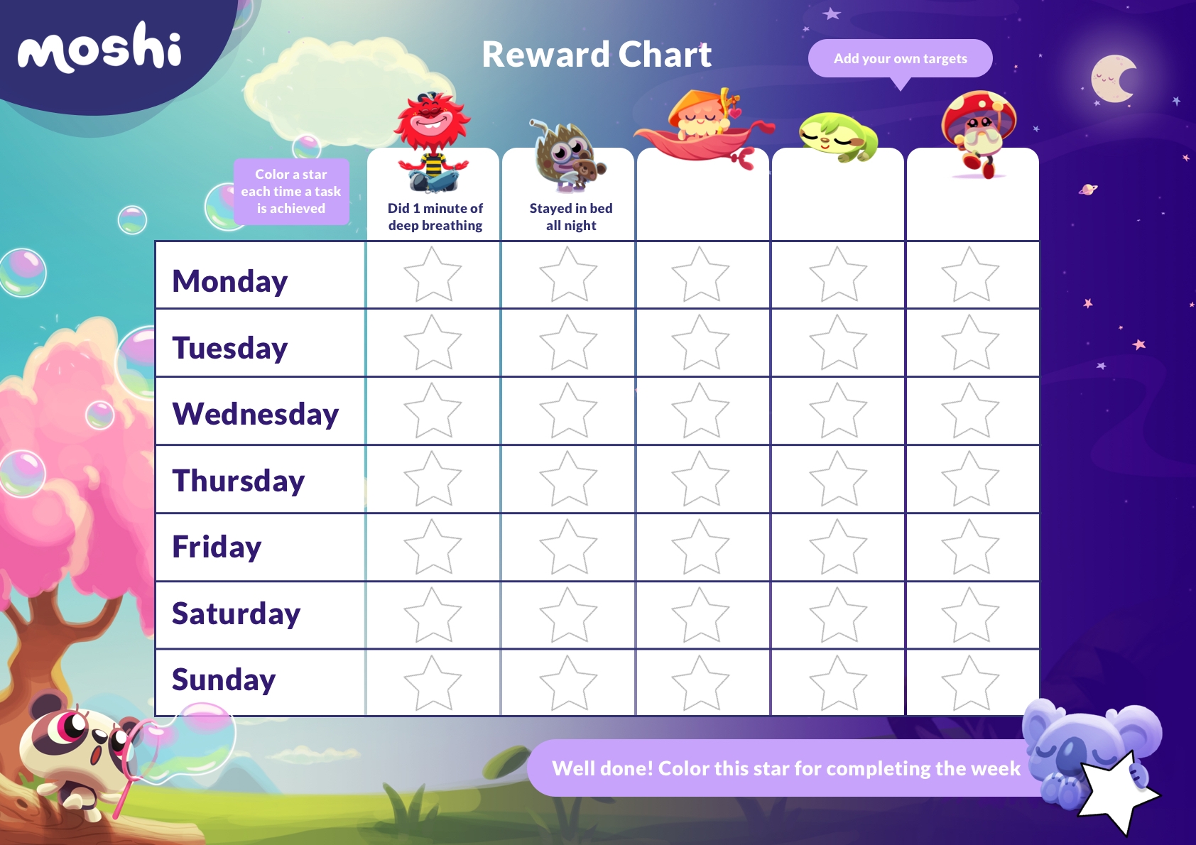 Free Printable Behavior Sticker Chart