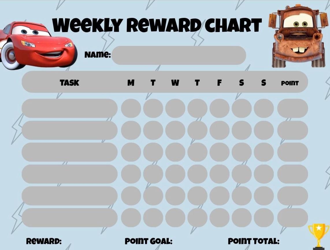 Reward Chart Template Mcqueen Etsy