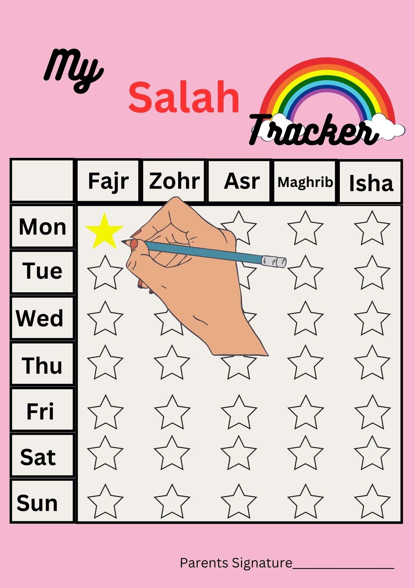 Salah Tracker For Kids Free Download PDF File Downloadable Worksheets