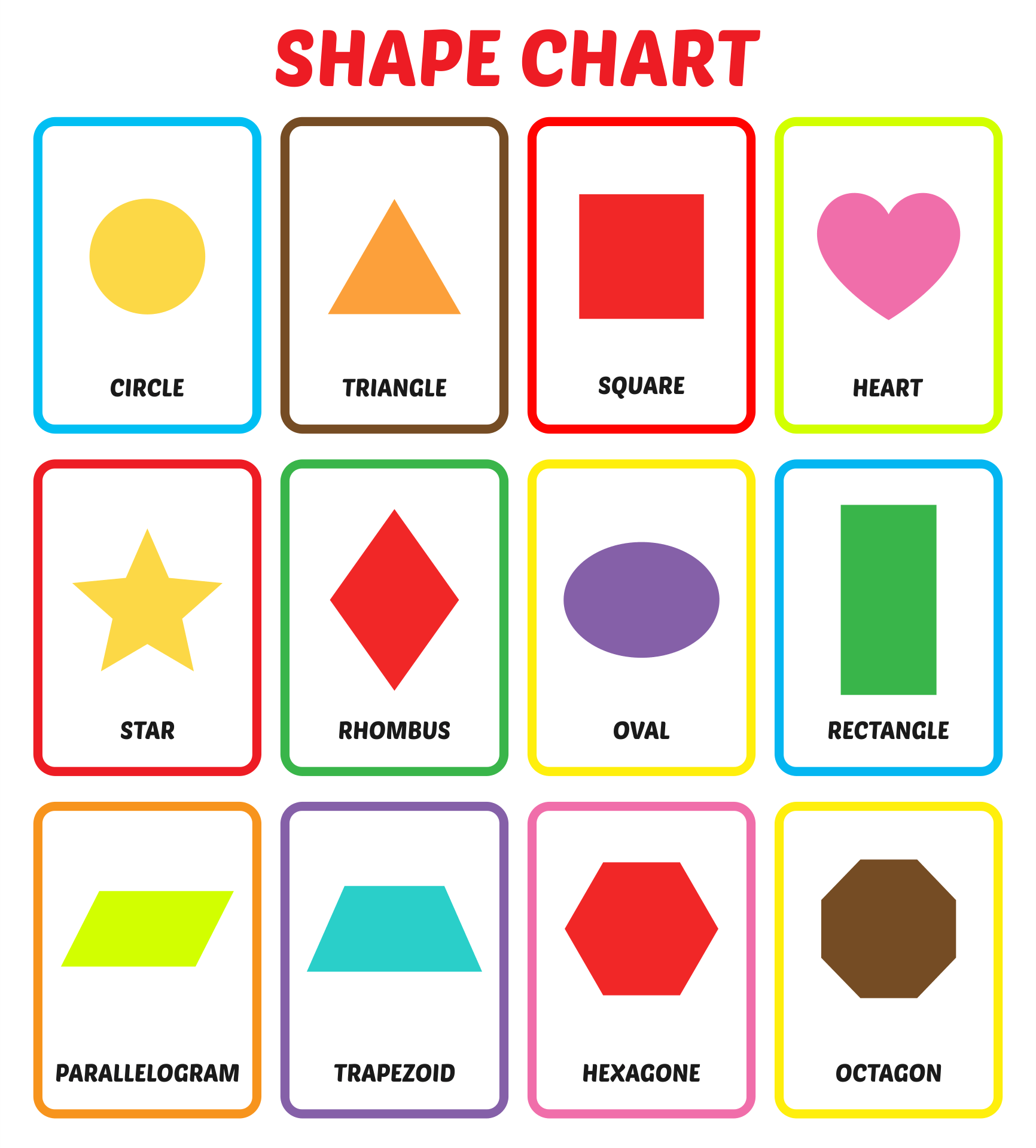 Shapes Flash Cards Printable Free Worksheets Library